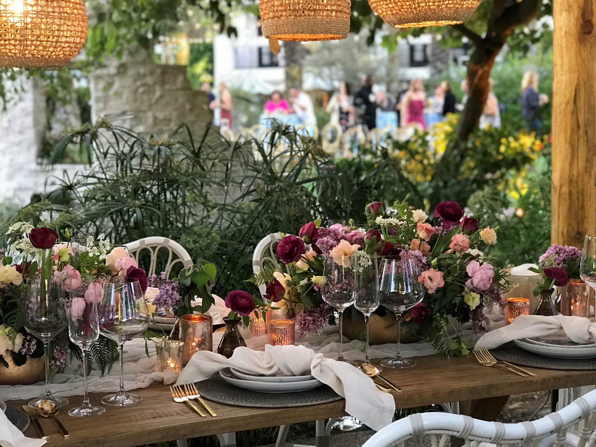 Composition florale table de mariage